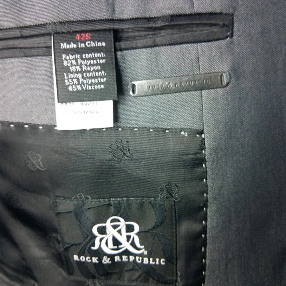 Rock & Republic 42S Gray Suit Blazer Sports Coat